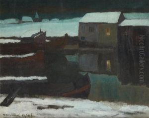 Peniches Dans Un Paysage Enneige Peniches Dans Un Paysage Enneige