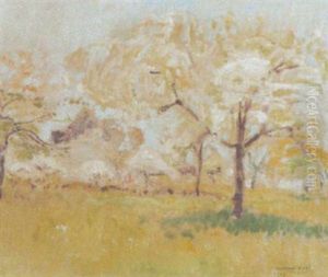 Bluhende Obstbaumwiese Im Sonnenschein by Armand Adrien Marie Apol