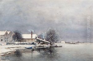 A Cold Winter Day At The Lakeside by Louis Apol