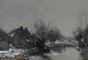 Willows By A Farmhouse by Louis Apol