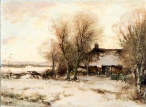Boerderij In Sneeuwlandschap by Louis Apol