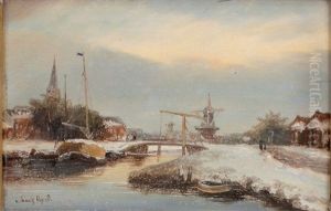 Un Canal En Hiver by Louis Apol