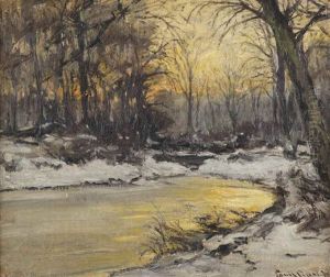 Early Morning In A Snow Covered Forest by Louis Apol