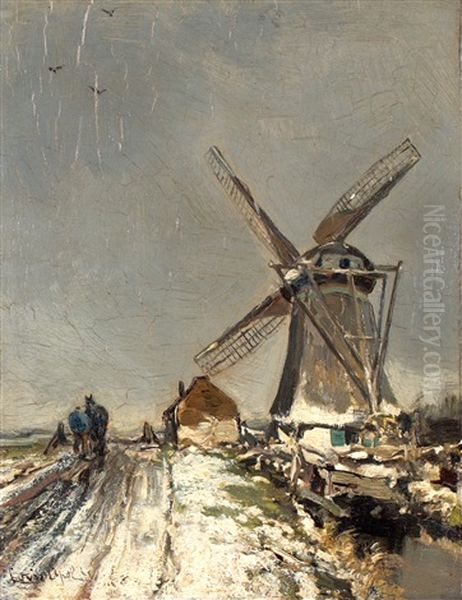Sneeuwlandschap Met Molen - view 1