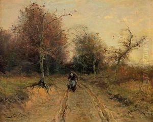 On The Forest Path In Autumn by Louis Apol