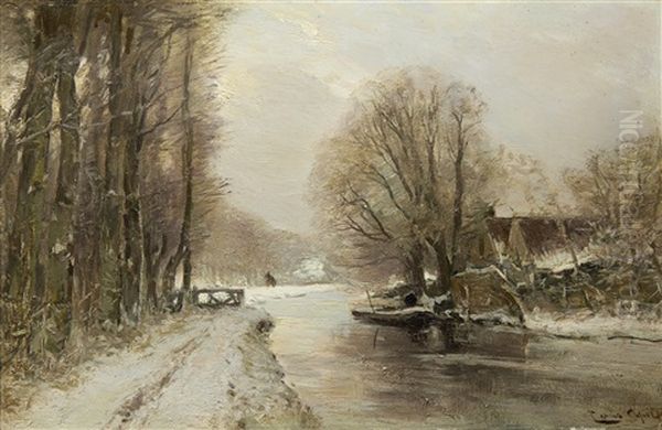 River Landscape In Winter - view 1