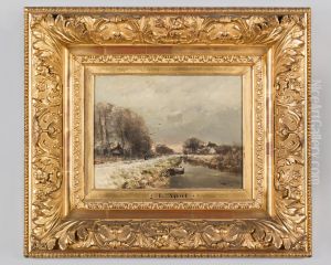 Winterlandschap by Louis Apol