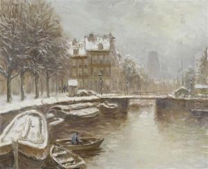Winterliche Kanalansicht by Louis Apol