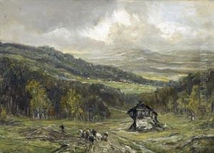 Hugelige Landschaft Mit Staffage by Louis Apol