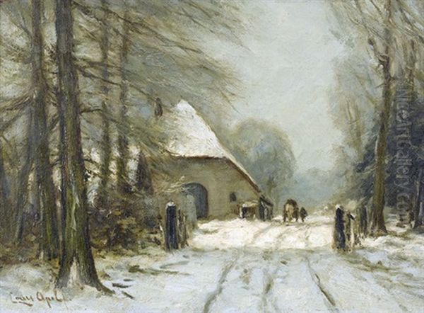 Winterlandschaft Mit Waldweg Und Gehoft - view 1