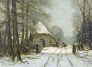 Winterlandschaft Mit Waldweg Und Gehoft by Louis Apol