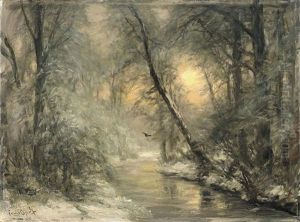 Bachlauf Im Winterwald by Louis Apol