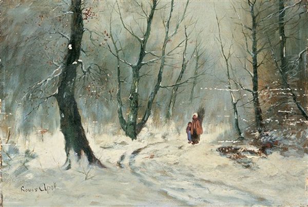 Winterwald Mit Mutter Und Kind - view 1