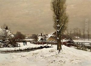 Snow Covered Farms On The Biljoen Estate, Velp by Louis Apol
