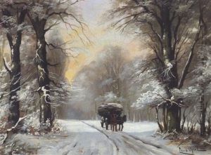 Holzfuhre Durch Einen Winterlichen Verschneiten Wald by Louis Apol