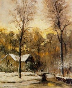 A Cottage In A Snowy Forest A Cottage In A Snowy Forest