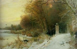 A Winter Landscape With The Entrance Of An Estate by Louis Apol