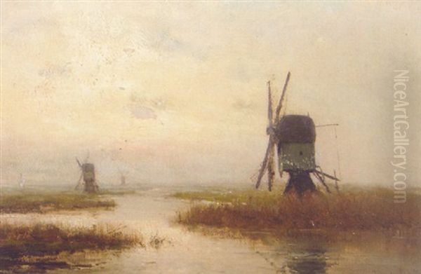Polder Landscape With Windmills - view 1