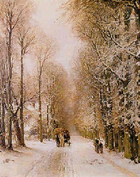 A Carriage On A Snowy Lane - view 1