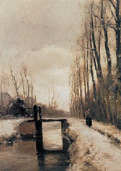 A Winter Landscape With A Figure On A Path - view 1