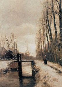 A Winter Landscape With A Figure On A Path A Winter Landscape With A Figure On A Path