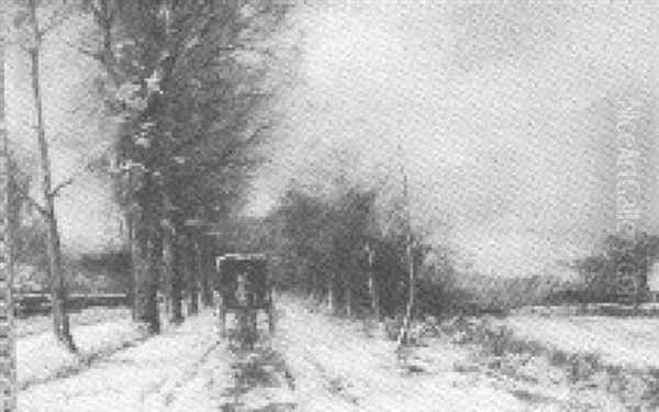Horse And Cart In The Snow - view 1