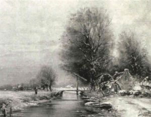 A Dutch Winter Landscape by Louis Apol