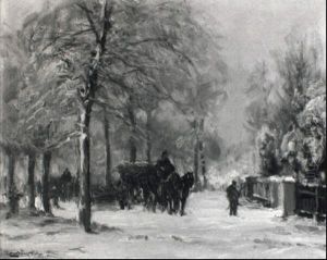 Horse-drawn Carts And Faggot Gatherers In The Snow