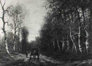 Holzfuhrwerk Auf Dem Waldweg by Louis Apol