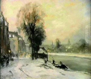 Winterliche Vorstadt by Louis Apol