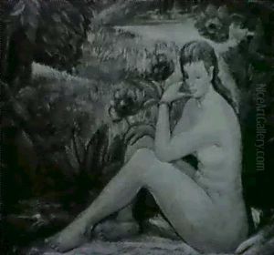 Akt In Tropischer Landschaft by Pierre Jean Apol
