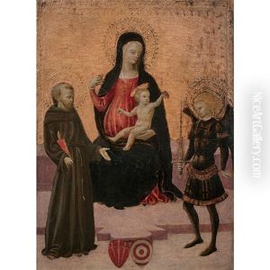 La Vierge Et L'enfant Entre Saint Francois Et Saint Michel