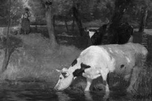 Kuhe An Der Tranke by Carl Heinrich Wilhelm Appel