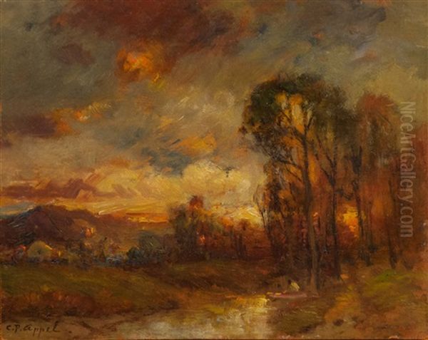 Sunset Over A River - view 1