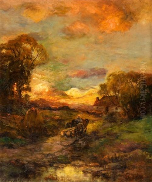 Sunset At Close Of Day, Circa 1900 - view 1