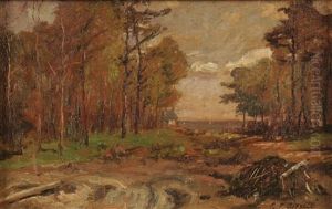 Forest Landscape And River Landscape (a Pair) by Charles P. Appel