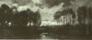 Sunset Over A Country Stream