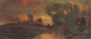 Landscape At Sunset by Charles P. Appel