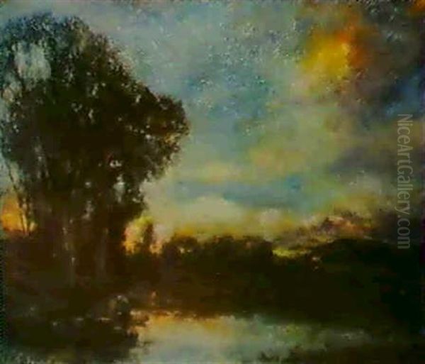 Landscape With Figure In Rowboat - view 1