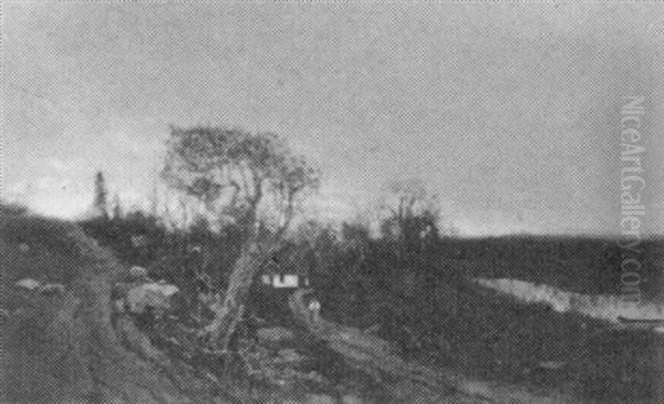 Woman Walking At Dusk - view 1