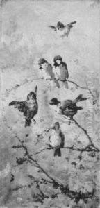 Singvogel Auf Bluhenden Zweigen by Eugene Appert