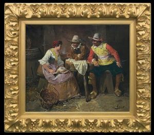In A Tavern - Musketeers And A Girl by George Appert