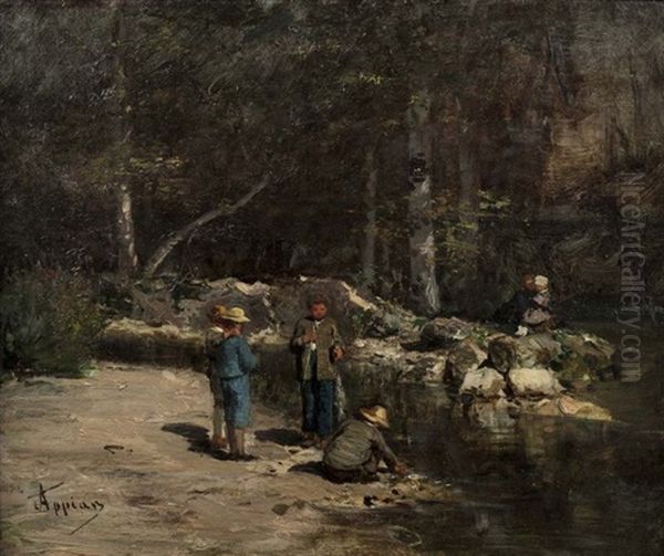 Jeux D'enfants En Bord De Riviere - view 1