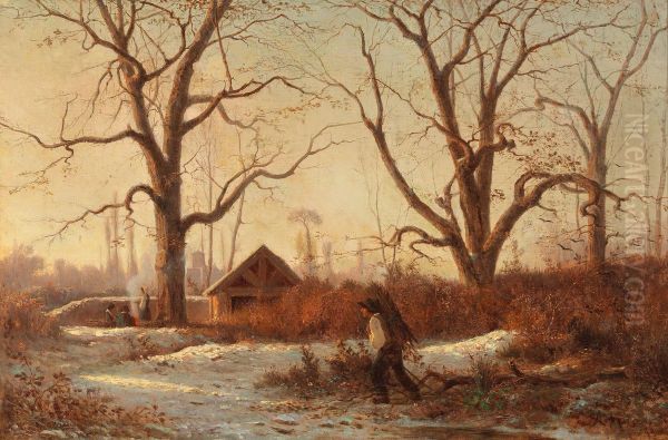 Winter Landscape With Brushwood Gatherer - view 1