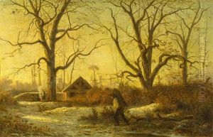 Paysage D'hiver Avec Ramasseur De Fagots by Adolphe Appian