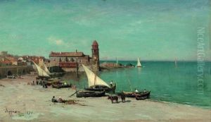 La Plage De Collioure by Adolphe Appian