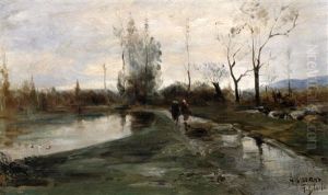 Sur Le Chemin Au Bord De La Riviere Sur Le Chemin Au Bord De La Riviere