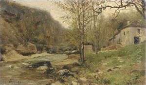 Ferme Au Bord D'un Torrent Dans Le Jura: By A River In A Hilly Landscape Ferme Au Bord D'un Torrent Dans Le Jura: By A River In A Hilly Landscape