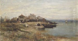 Village De Pecheurs by Adolphe Appian