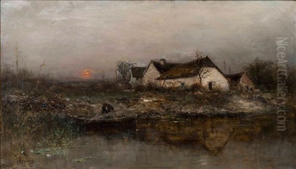 Lever De Lune, Un Soir Vers La Ferme De Serverieu - view 1